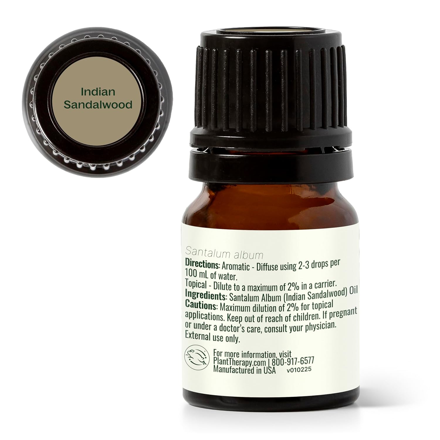 Plant Therapy Indian Sandalwood Essential Oil 2.5 mL (1/12 oz) 100% Pure, Undiluted, Soothing Essential Oils for Skin, Relaxation, and Restful Sleep