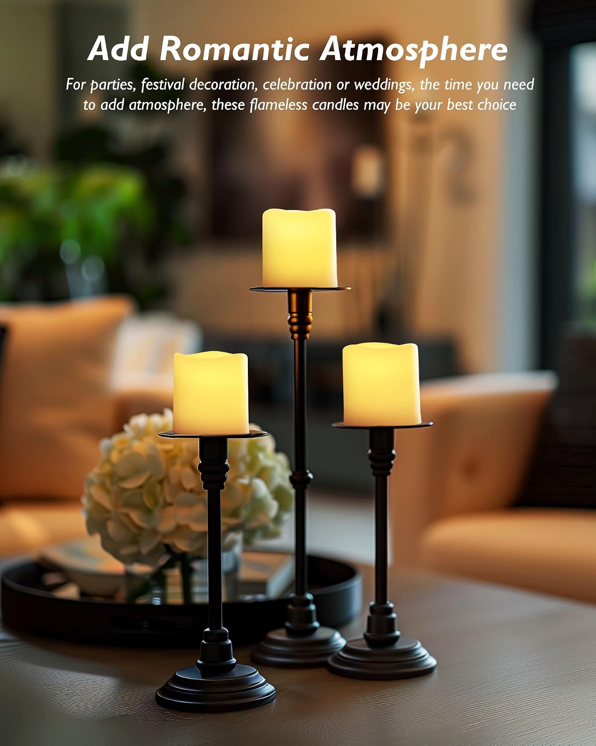 Homemory 400+ Hour Remote Control Candles, 2/4/6/8H Timer LED Votive Candles, Battery Operated Tea Lights in Warm White for Outdoor, Table, Halloween, Christmas (Batteries Included