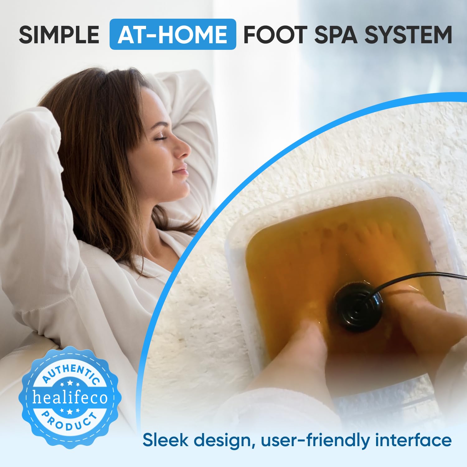 Ionic Foot Spa by Healifeco – Ion Foot Bath Detox Machine - For Toxins & Heavy Metals – Activates 2,000 Foot Detox Nodes – Easy 30-Min Home Detox – 90,000+ Happy Users Trust It - With Basin
