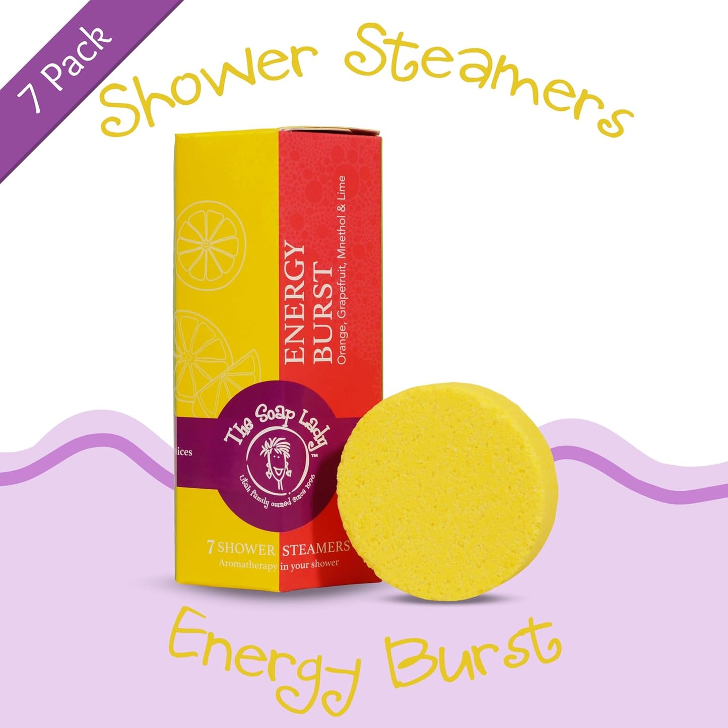 The Soap Lady Shower Steamers - Energy Burst - Orange, Grapefruit, and Lime - Qty 7
