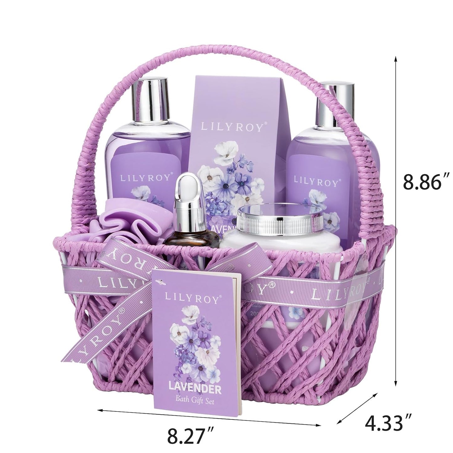Gifts for Women, Birthday Gift - Lavender Bath and Body Gift Set, Spa Gift Basket for Women | Mothers Day Gifts for Mom, Self Care, Spa Gift for Valentines Day, Christmas Gift, All Occasion
