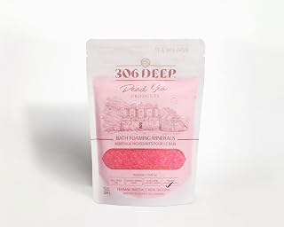 306 Deep Dead Sea Bath Salts Foaming Minerals - Pink Dead Sea Coarse Mineral for Soaking with Lavender Essential Oils, Alternative to Magnesium Flakes and Epsom Salt, Relaxing Bath Products