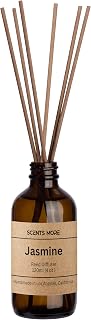 Reed Diffuser Set | Jasmine Scented Reed Diffuser Sticks | 4oz Enhanced Scent Diffuser Fragrance Oil for Bedroom Bathroom Home Décor (Jasmine, 4oz Reed Diffuser Set)