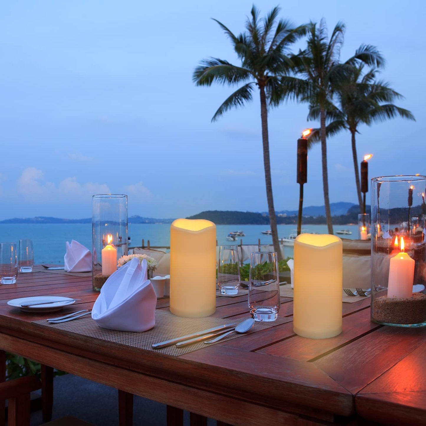 wemarry Waterproof Flameless Candles with Remote, Outdoor Indoor Battery Operated Candles(D3 x H 6"),12Pcs Led Fake Candles for Party Home Decor
