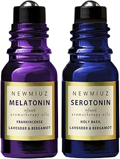 Destress Roller Holy Basil Lavender and Bergamot & Deep Sleep Melatonin Lavender Bergamot Frankincense Pack of 2
