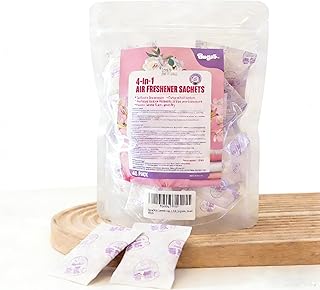 Bagus Floral Scented Sachets - 48 Pack Natural Linen Pouches for Closet & Drawer Freshness, Long Lasting Aromatic Herb Bags for Clothes, Wardrobe & Car - Delicate Fabric Safe Fragrance Booster