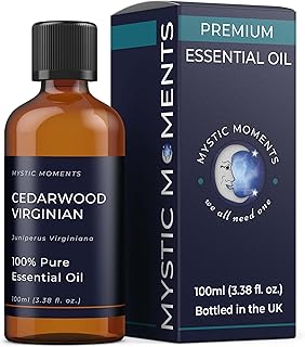 Mystic Moments | Cedarwood Virginian Essential Oil 100ml | Juniperus virginiana | Woody Aromatic & Calming Base Note | Ideal for Diffusers, Aromatherapy & Relaxation
