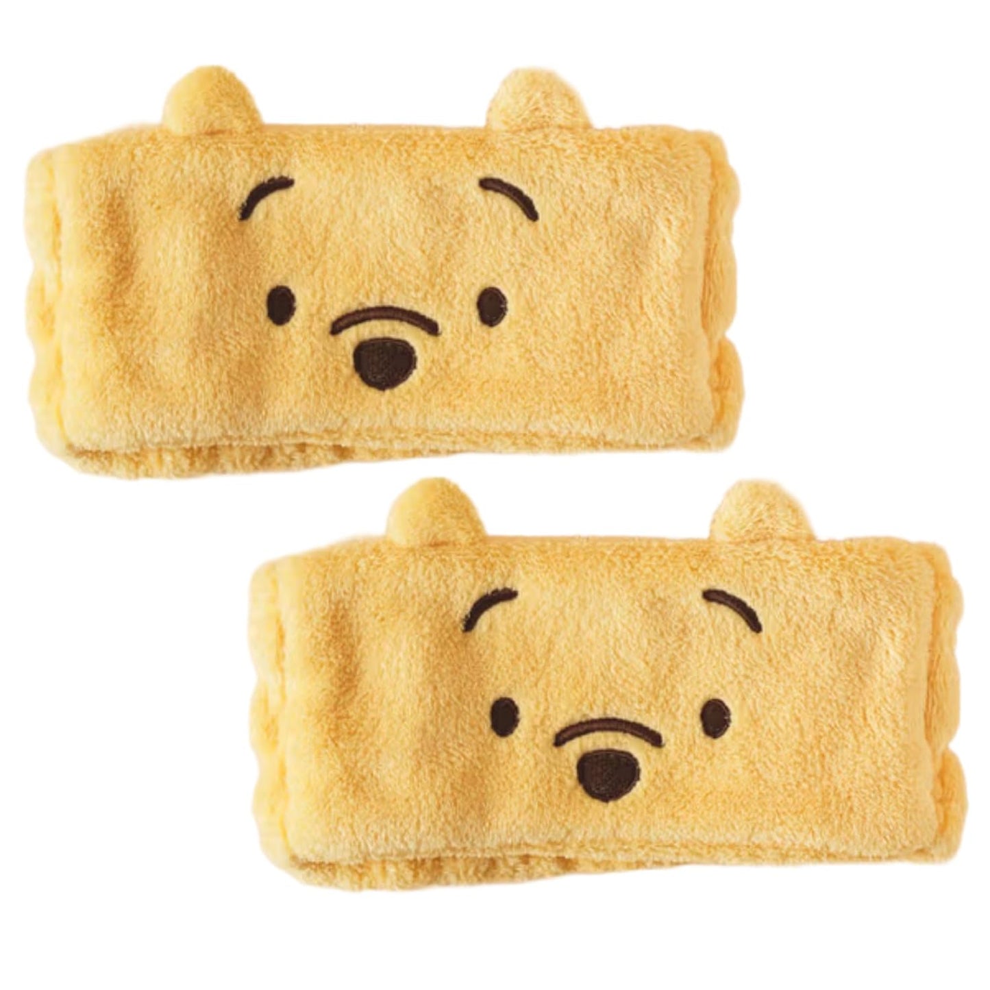 Bear-Pooh Facial Spa Headband 2 Pack - Plush Makeup & Skincare Hair Band for Women - Keeps Hair Out of Face - Cute & Fun Design for Fans - Perfect for Wash, Bath, Skincare, Makeup Routines
