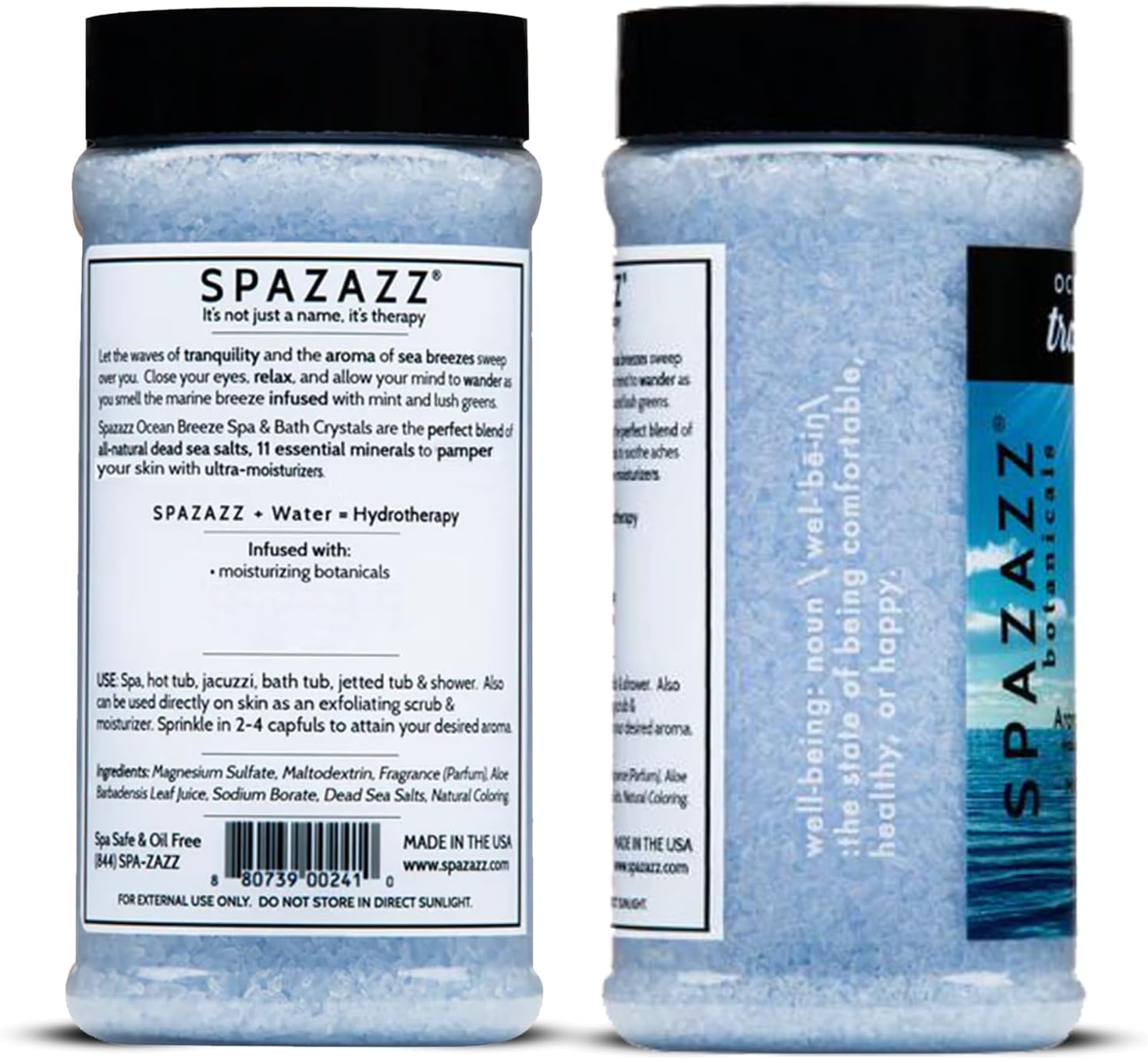 Spazazz Hot Tub Aromatherapy Crystals Bundle – 3 Pack Magnesium Bath Salt | Magnesium Aromatherapy Bath Salts; 22oz Escape Grapefruit Orange, 17oz Ocean Breeze Botanicals, 19oz RX Sport Therapy