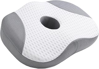 Idle Hippo Hot Tub Booster Seat, 4D Air Mesh Hot Tub Pillow with Powerful 6 Non-Slip Suction Cups, Ergonomic Booster Cushion, Quick Dry Spa Pillow for Indoor Outdoor Hot Tub-White/Grey
