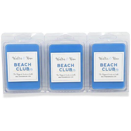 Walter & Rosie - Beach Club Wax Melt - 3 Pack - Inspired by the Beach Club Resort - Soy Wax Blend - Up to 18 hrs - Highly