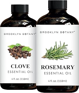 Brooklyn Botany Clove & Rosemary Essential Oils – 4 Fl Oz (Pack of 2) – 100% Pure & Natural – Stimulating & Herbal Aromatherapy Blend