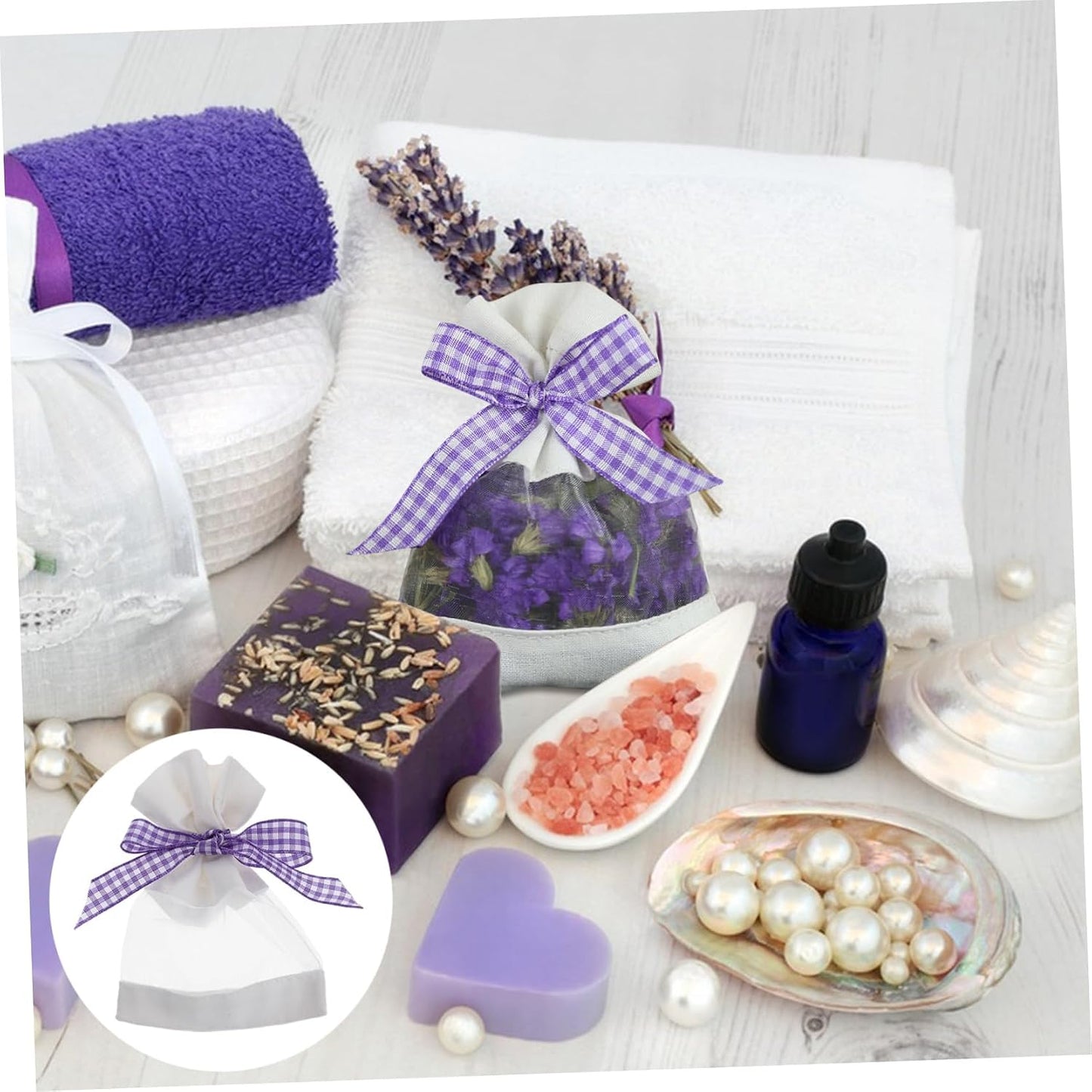 Empty Sachet Bags for Scented Lavender 10pcs Linen Fragrance Pouches Drawstring