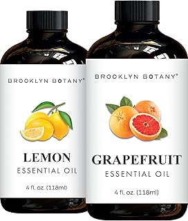 Brooklyn Botany Lemon & Grapefruit Essential Oils – 4 Fl Oz (Pack of 2) – 100% Pure & Natural – Energizing & Uplifting Aromatherapy Blend