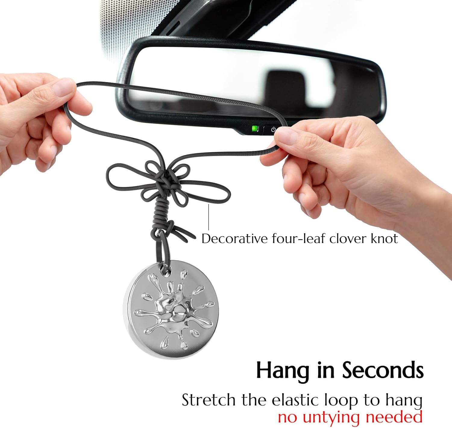 Car Air Freshener Hanging Essential Oil Diffuser with Bead Release Design, 40+ Days Long Lasting Scent for Men & Women, 7 Original + 14 Refills for Car/Home/Office, White Tea Fragrance