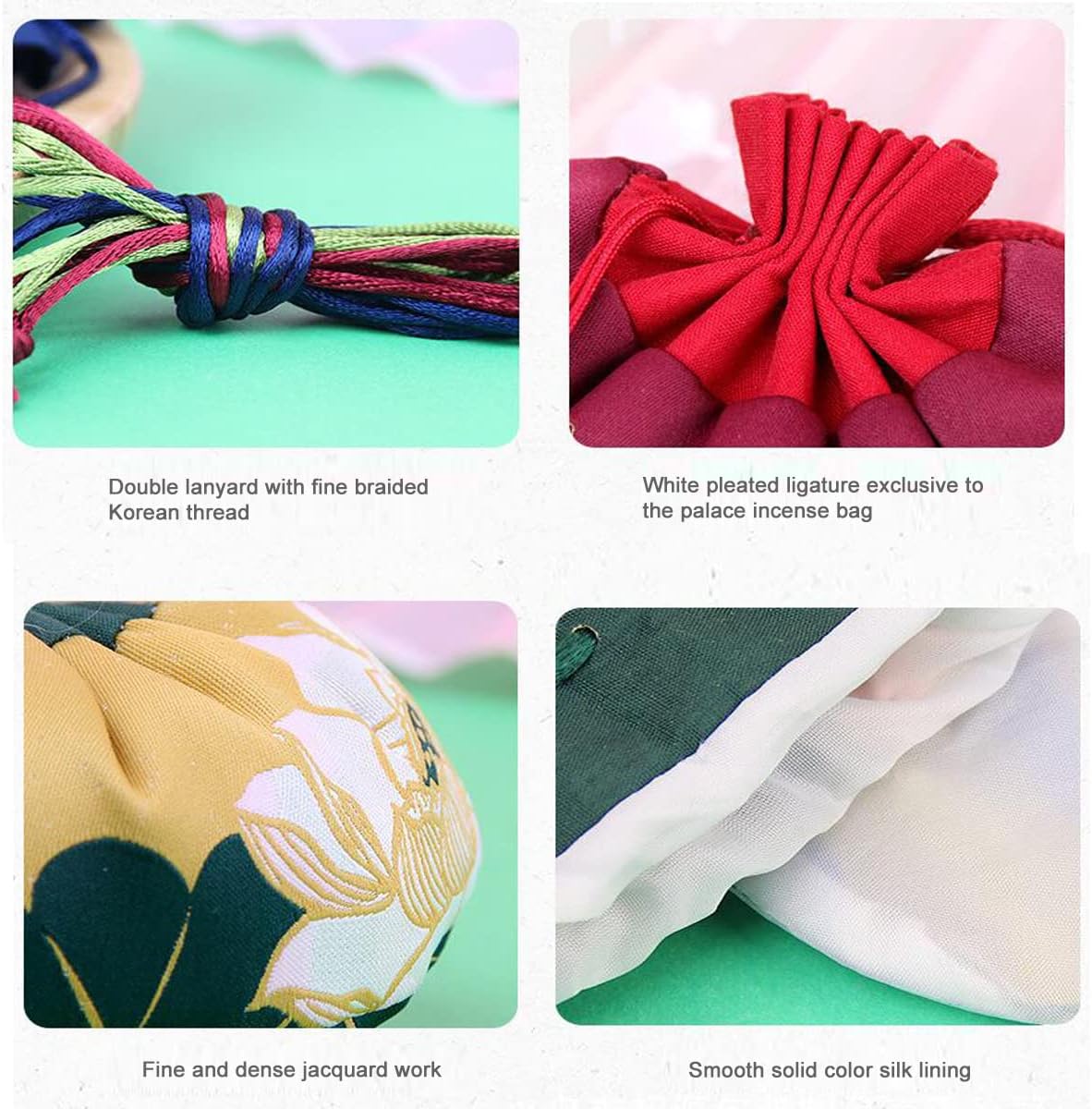 6 Pcs Chinese Sachet Silk Brocade Coin Bags Pouches with Drawstring Jewelry Gift Bag Aromatherapy Bag,Random Color