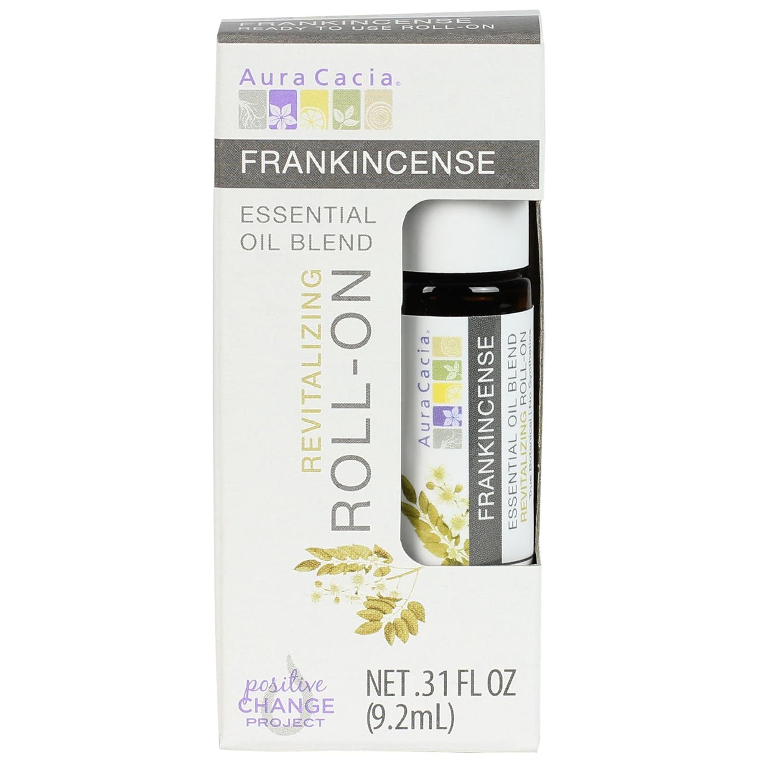 Aura Cacia Aromatherapy Roll-On | Revitalizing Frankincense | 0.31 fl oz. (4 Pack)