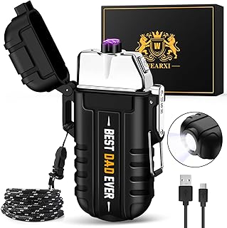WEARXI Stocking Stuffers for Men, Electric Lighters Gifts for Men, Mens Gifts for Christmas Mens/Boyfriend, Fathers Day Dad Gifts for Him/Husband, Camping Essentials (Best Dad Ever Special Version)
