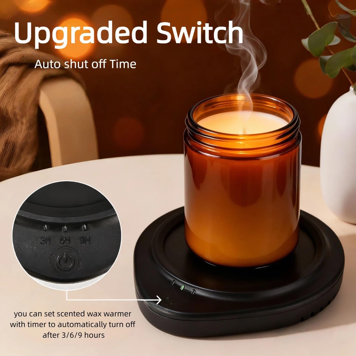 Candle Warmer and Mug Warmers with Timer, Safely Releases Scents Without a Flame, Melt The Candle Quickly, Enjoy Your Warm Coffee Tea Milk Beverage. Gifts for Festival Birthday Women Men Mom Dad