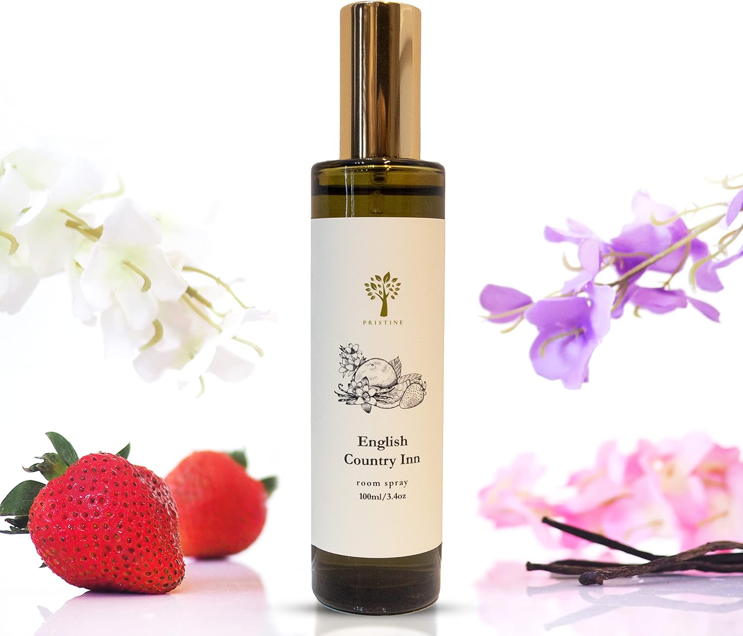 PRISTINE English Country Inn Linen & Room Spray Air Freshener, Made With Essential Oils, Fragrance room spray with Strawberry and Vanilla 3.4oz Pillow Spray