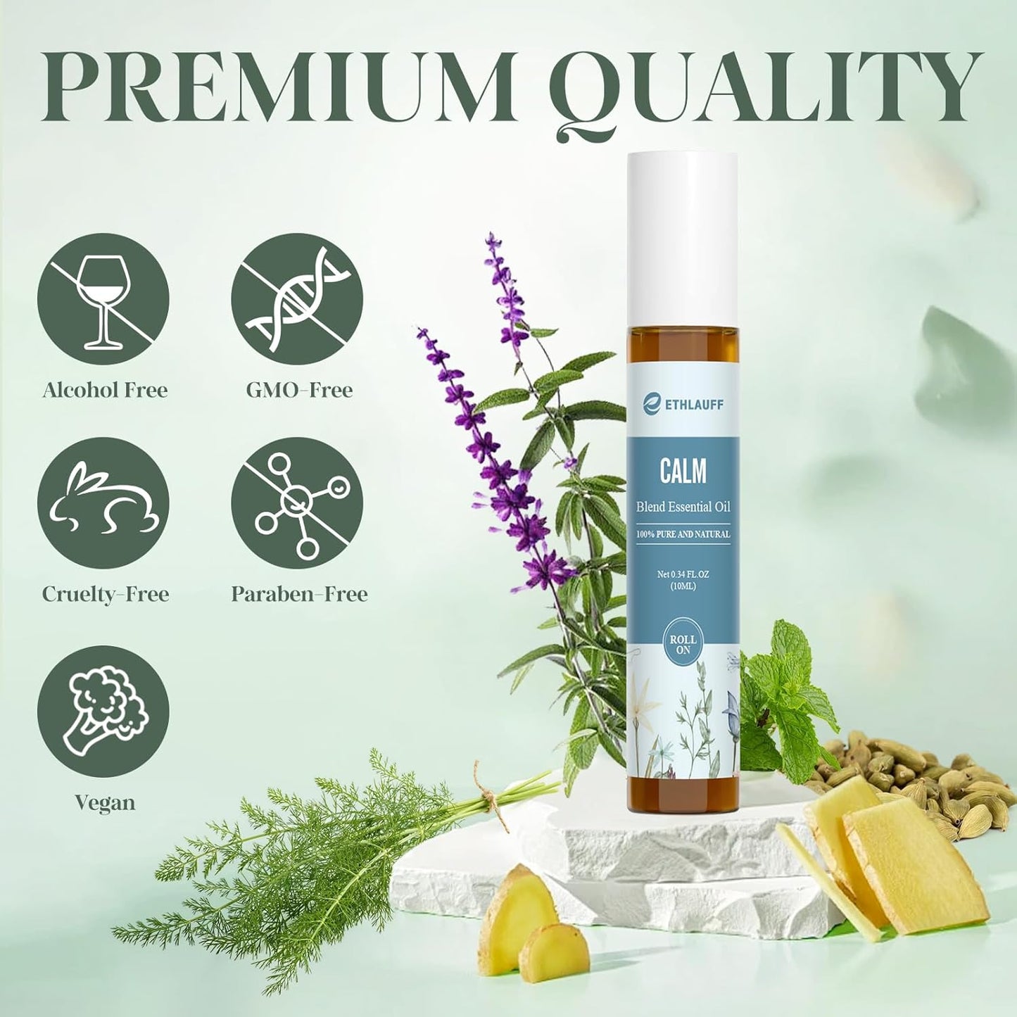 Essential Oil Roll On Set, (Calm,Renew,Dream,Head Relief), Aromatherapy Roll On Blends for Massage, Body Care & Home Use, Stress Relief Gift Men & Women