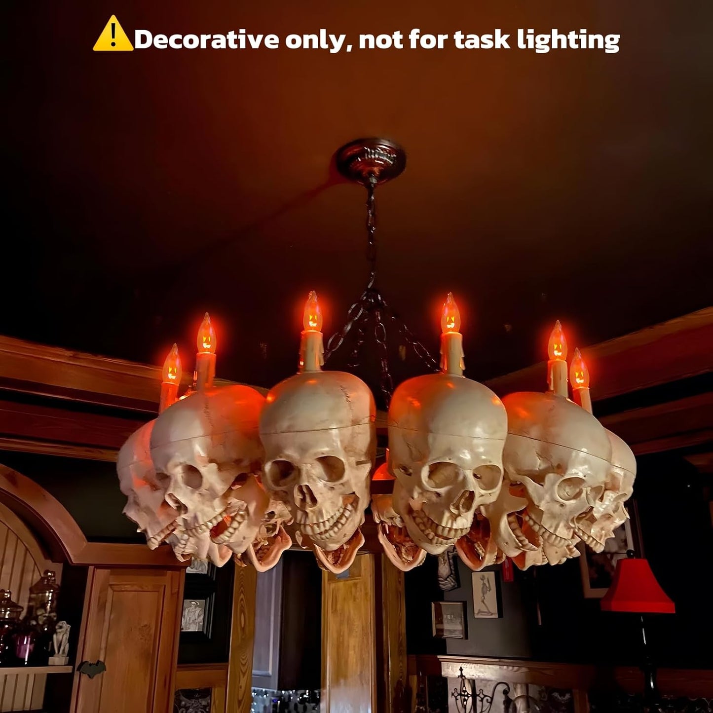Hompavo Upgraded Flame Light Bulbs, E12 Candelabra Small Base, Clear Glass Flickering Fire Bulb for Halloween Christmas Party Porch Indoor & Outdoor Home Decoration, 6 Pack