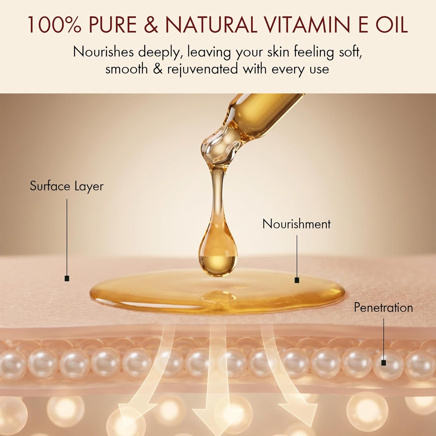 Majestic Pure Oil - 100% Pure and Natural- Cold Pressed & Hexane Free Natural Hair Growth Oil for Eyelashes, Eyebrows, Skin, Body, Face, Nails & Scalp - Vitamin E Oil 8 Fl Oz
