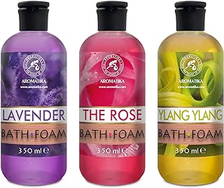 Bath Foam - Lavender, Rose, Ylang Ylang - Set 3 x 11.8 Fl Oz - Body Care - Beauty - Bathing - Body Care - Wellness - Relax - Aromatherapy - Spa - Aroma - Bubble Baths