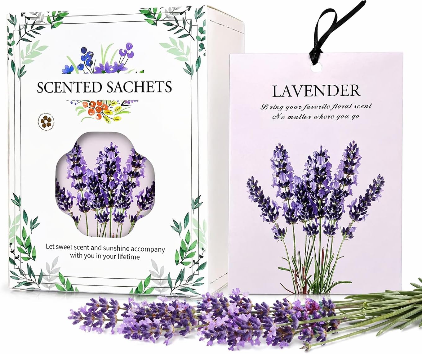 12 Pack Scented Sachets Lavender Jasmine Air Freshener Bags Fragrance Sachet Drawer Closet Deodorizer Home Fragrance Sachets for Wardrobe Bathroom Car