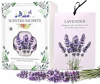 12 Pack Scented Sachets Lavender Jasmine Air Freshener Bags Fragrance Sachet Drawer Closet Deodorizer Home Fragrance Sachets for Wardrobe Bathroom Car