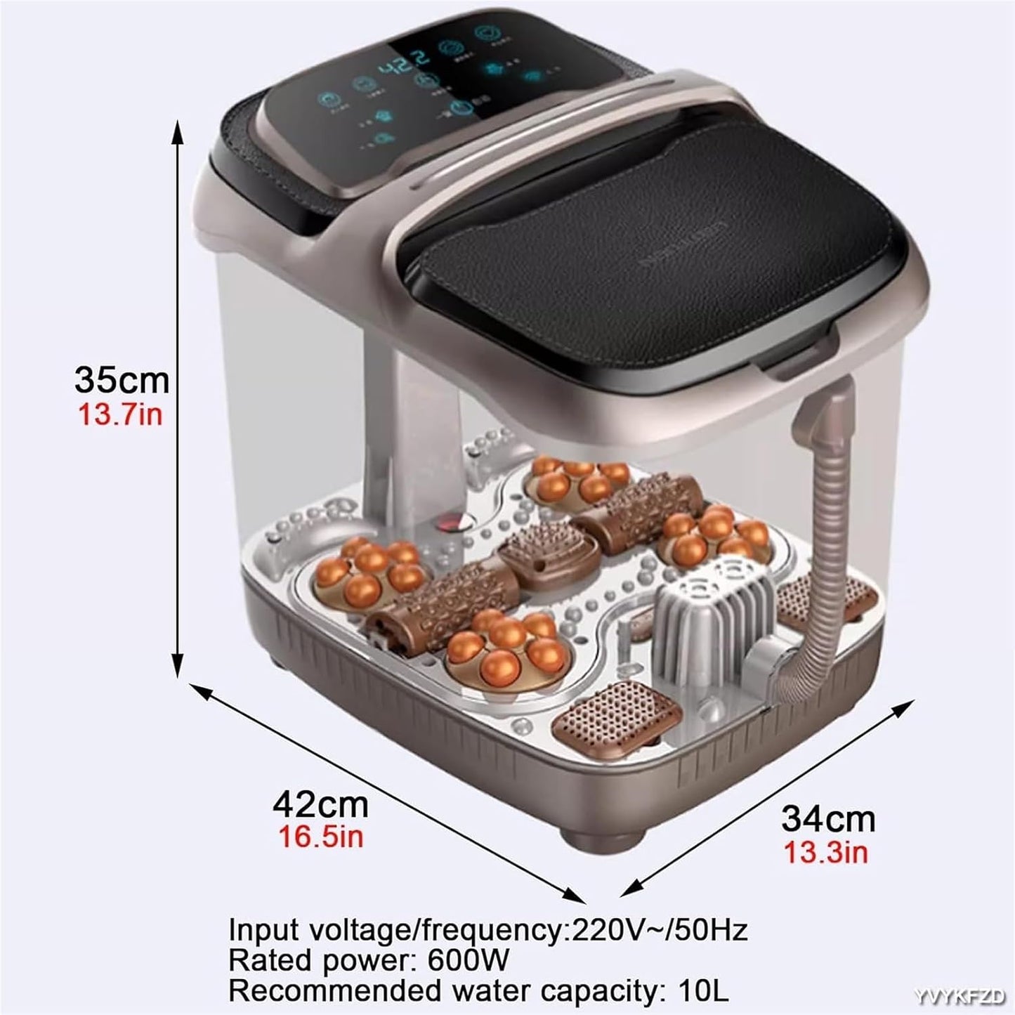 Foot Spa Bath Massager with Heat， Foot Soak Tub with Lid Heat Bubbles Temperature Control for Tired Feet Relieve Muscle Pain