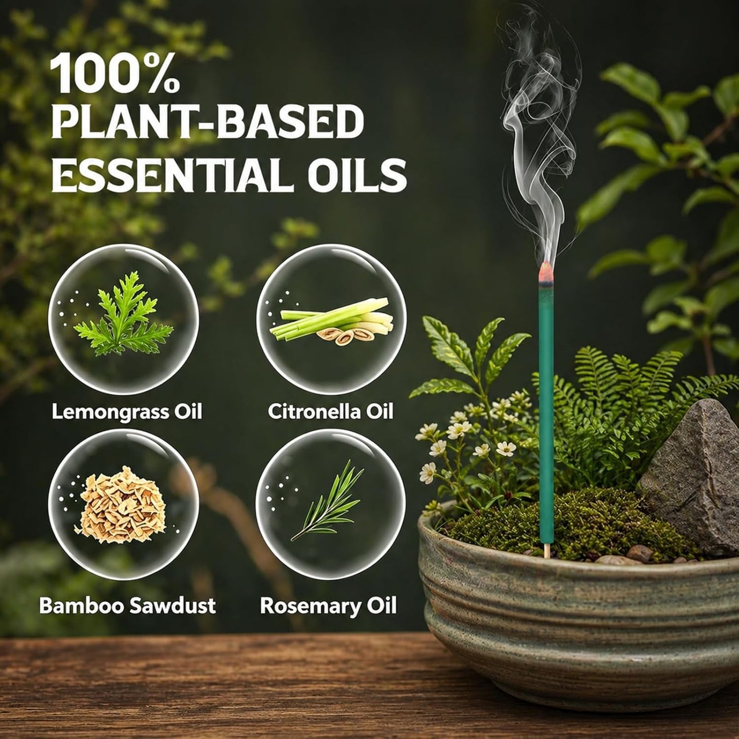 Citronella Incense Sticks Outdoor, 36 Pack Citronella Incense with Holder, Burns Up to 100 Hours, Natural Incense Stick for Outside Patio Camping Backyard Balcony Yard Picnic Outdoor Indoor Use