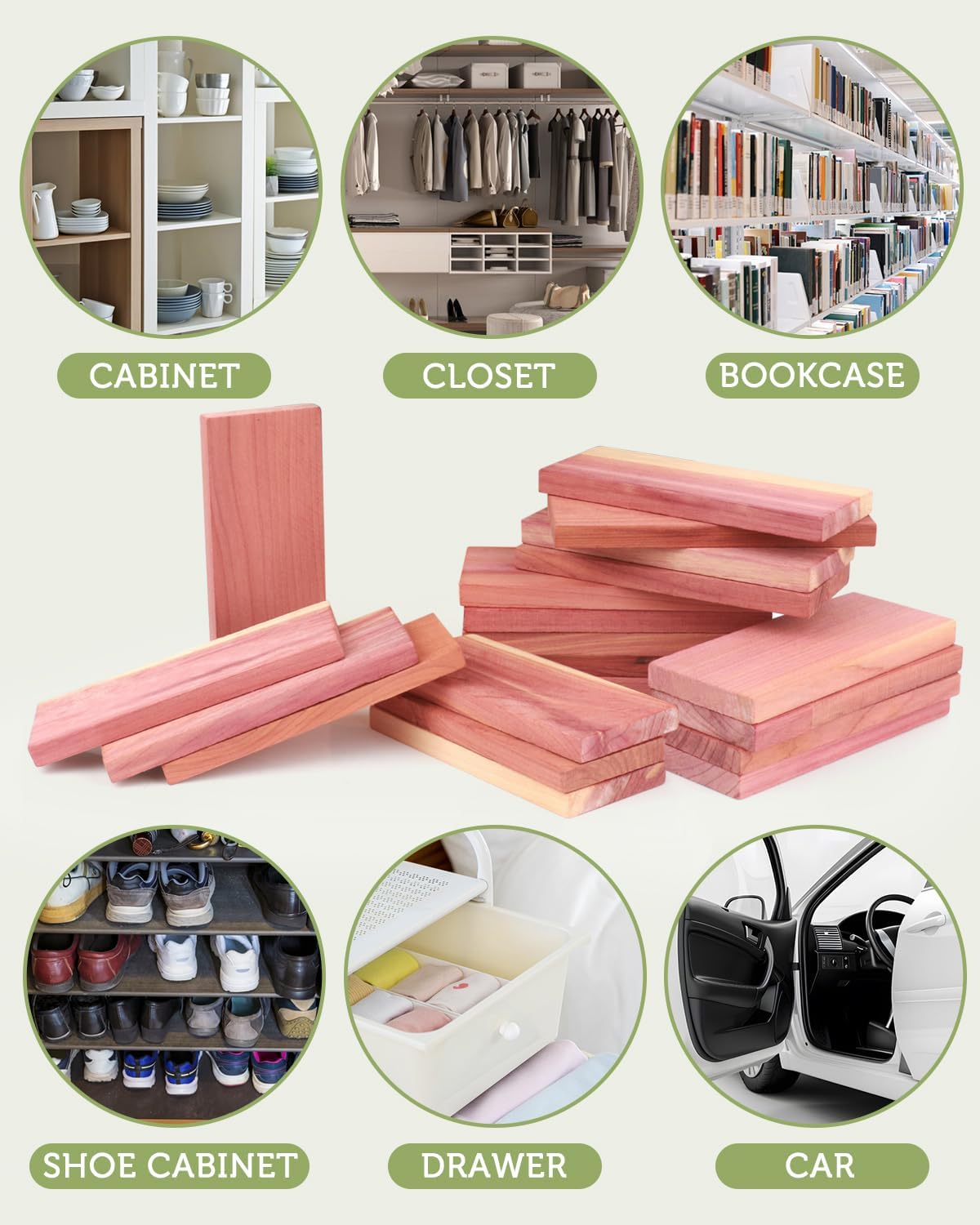 Aryiten Cedar Blocks for Clothes Storage, 42 Pack Planks - Aromatic Scent Cedars Wood Planks for Closets and Drawers Freshener
