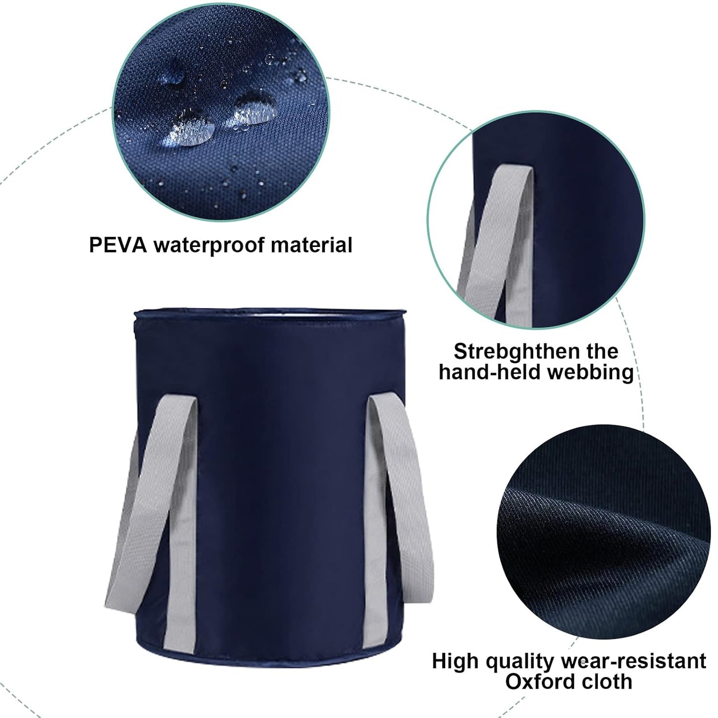Large Collapsible Foot Bath Basin, Portable Travel Foot Bath Tub, Home Pedicure Foot Spa, 14.2 * 11.8 IN multifunctional Folding Water Bucket for Soaking Feet, Washing, Bathtub, Outdoor, Camping