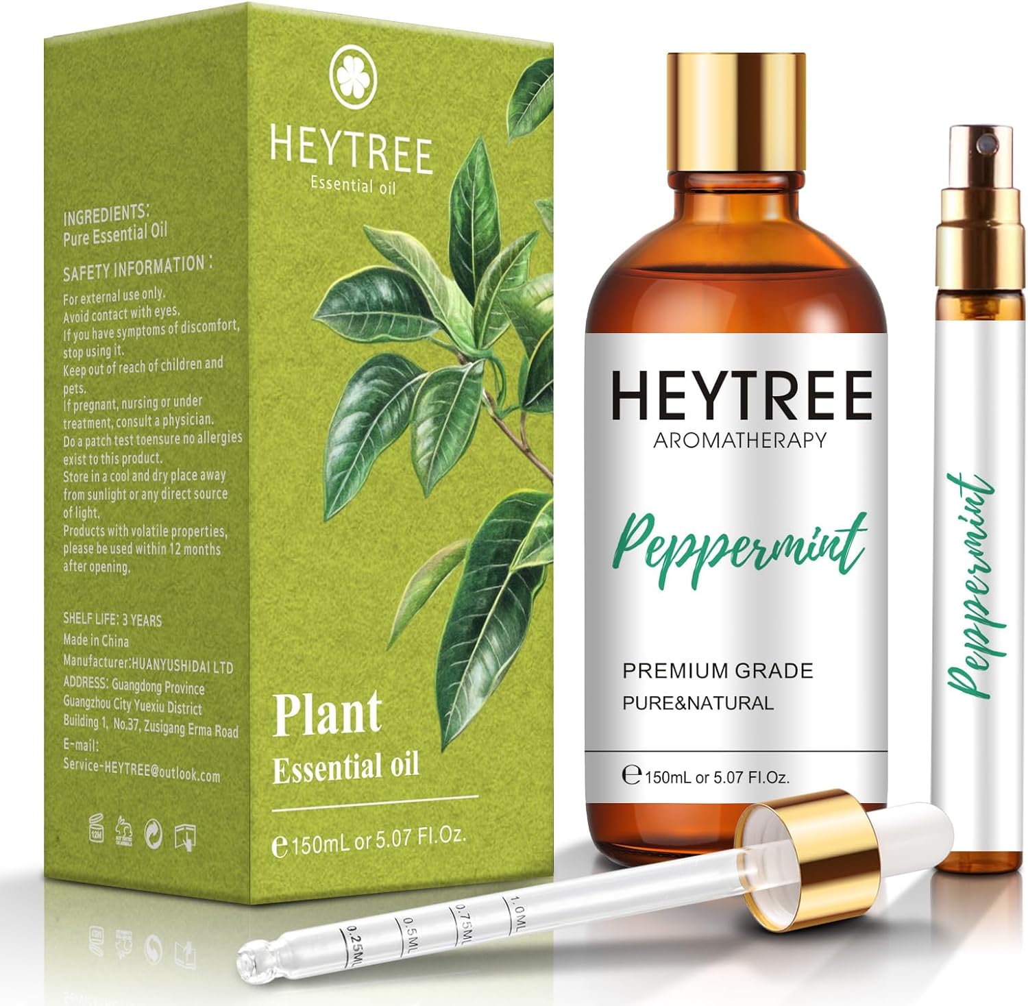 Peppermint Essential Oil - 5.07 FL OZ - Strong Pure Natural Essential Oils - Perfect for Aromatherapy-Kitchen, Bedroom, Office,Garden Spray -Drive Buzzing Beasties-Portable, Outdoor Travel