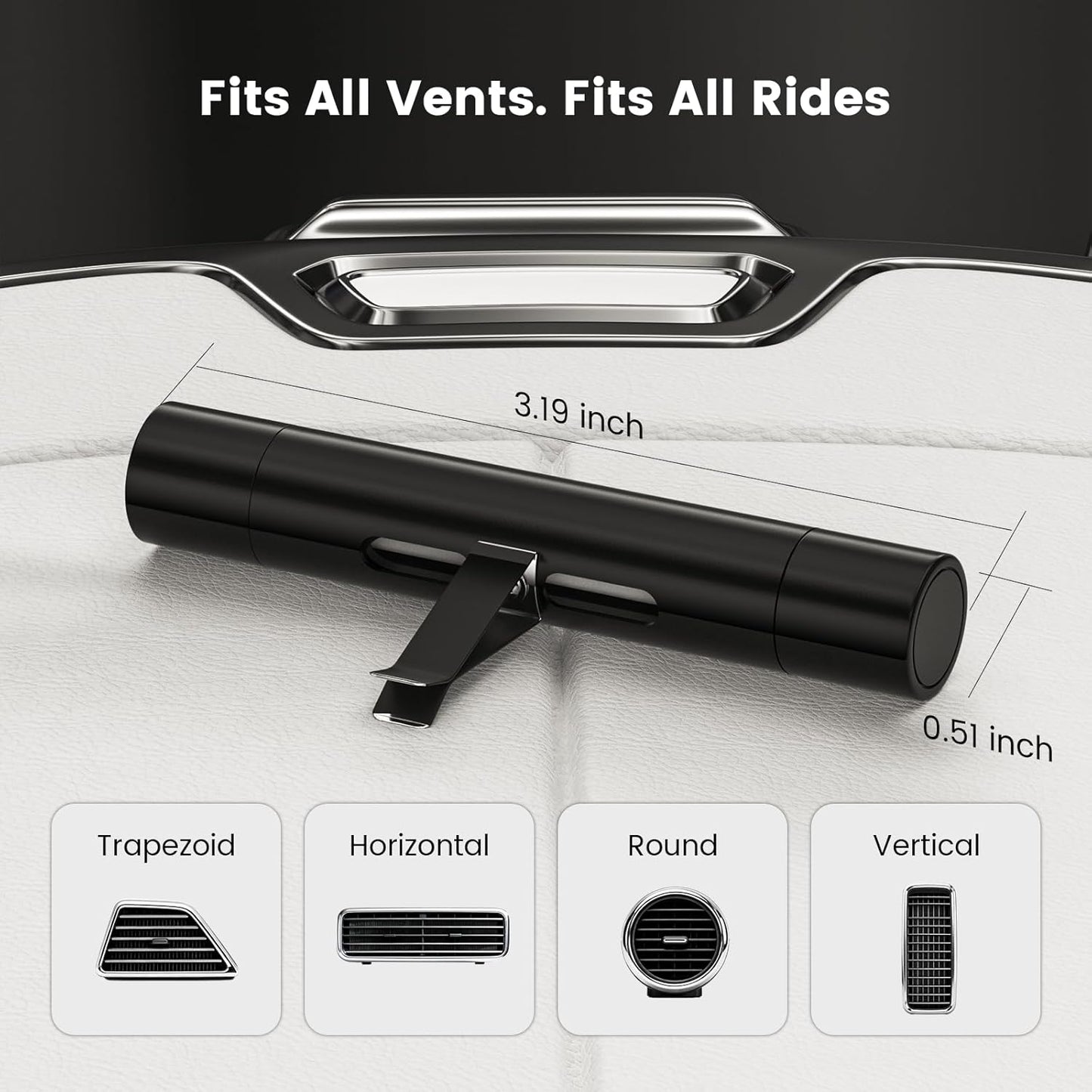 2Pcs Car Air Freshener Vent Clips, Car Diffuser Essential Oils Kit with 5 Different Essential Oils (0.34oz Each) & 12 Refill Sticks, long lasting Cars fragrance for House