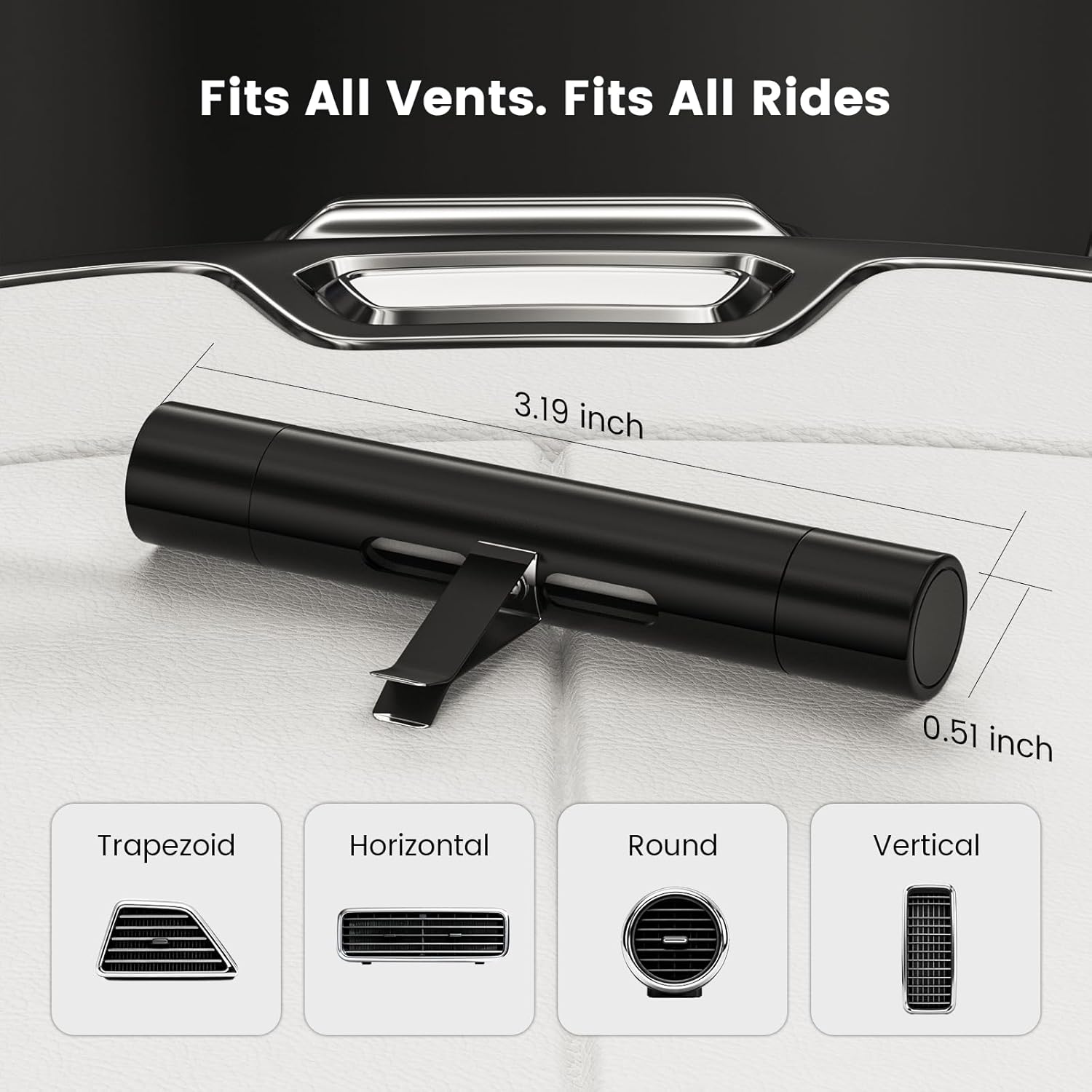 2Pcs Car Air Freshener Vent Clips, Car Diffuser Essential Oils Kit with 5 Different Essential Oils (0.34oz Each) & 12 Refill Sticks, long lasting Cars fragrance for House
