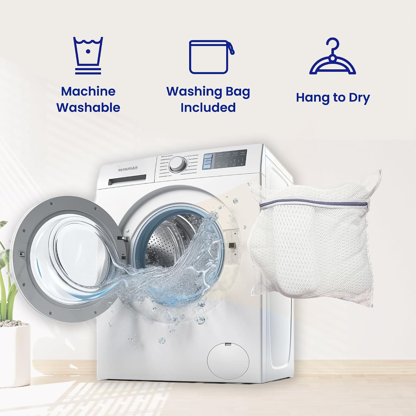Bath Pillows for Tub Full Body, Large Mesh tub Pillow for Bathtub for Head, Neck and Back Support with Laundry Bag and Hanger for Quick Drying White