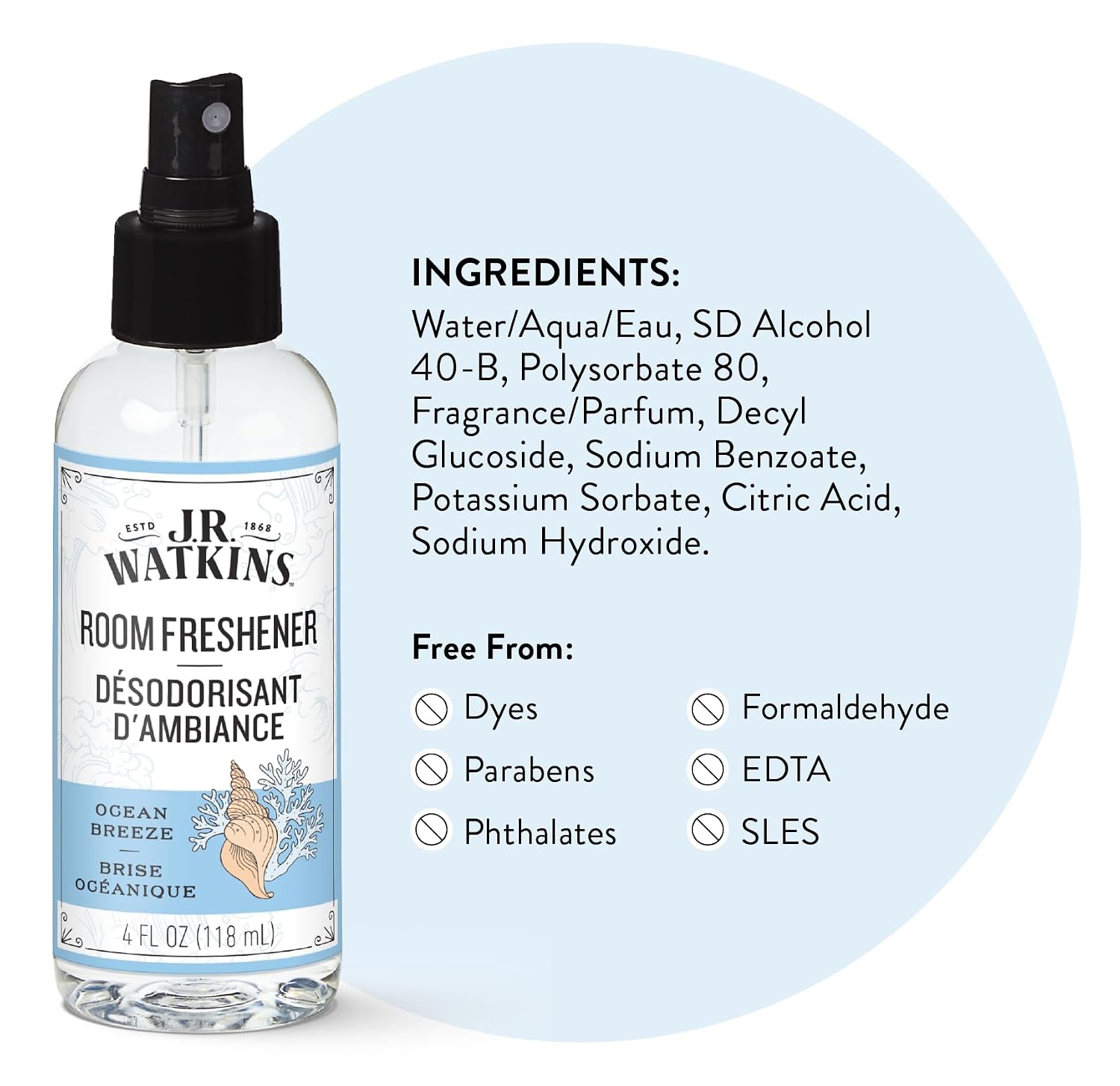 J.R. Watkins Room Freshener - Ocean Breeze - 4 Fl Oz