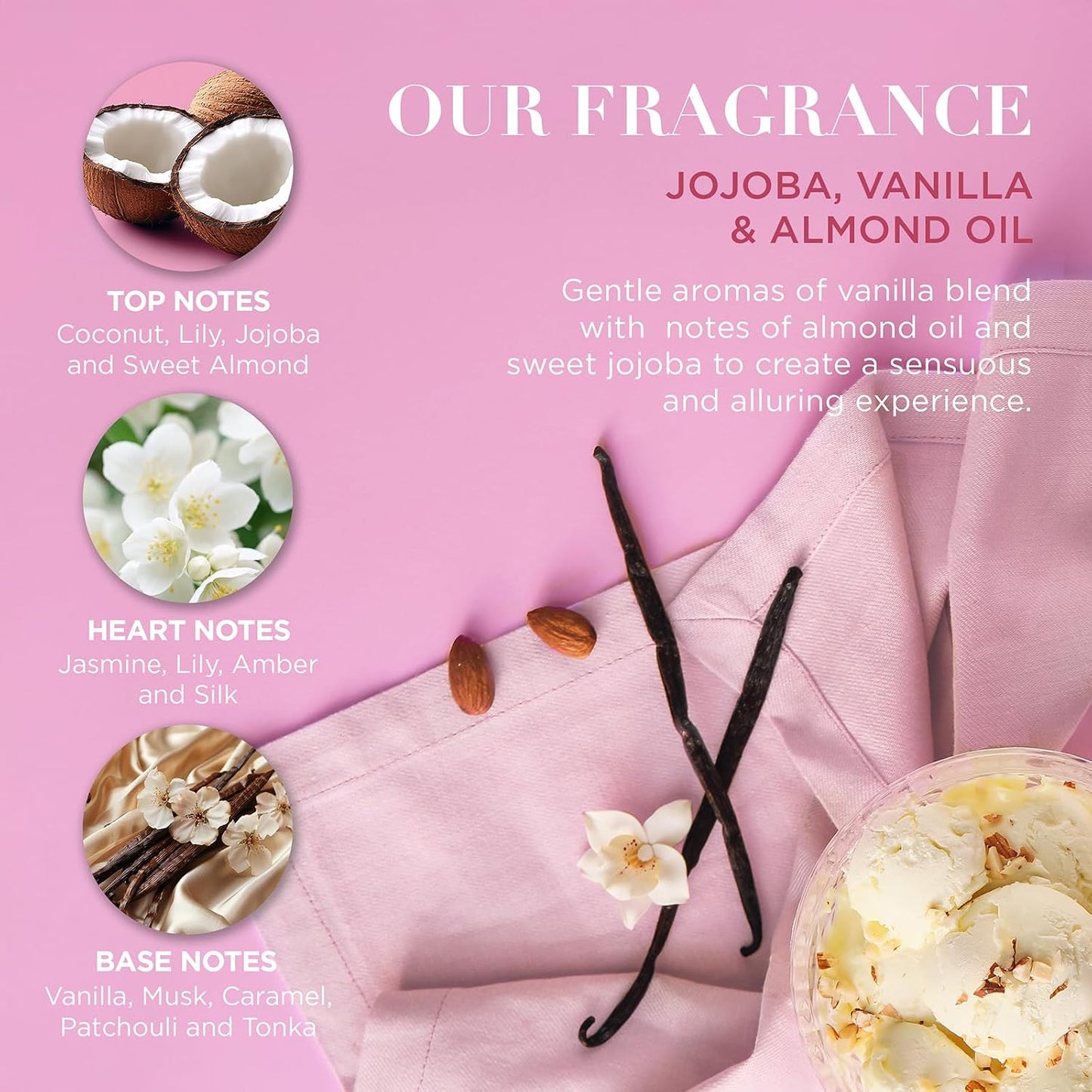 Baylis & Harding Jojoba, Vanilla & Almond Oil Luxury Pamper Present Gift Set For Women - Vegan Friendly