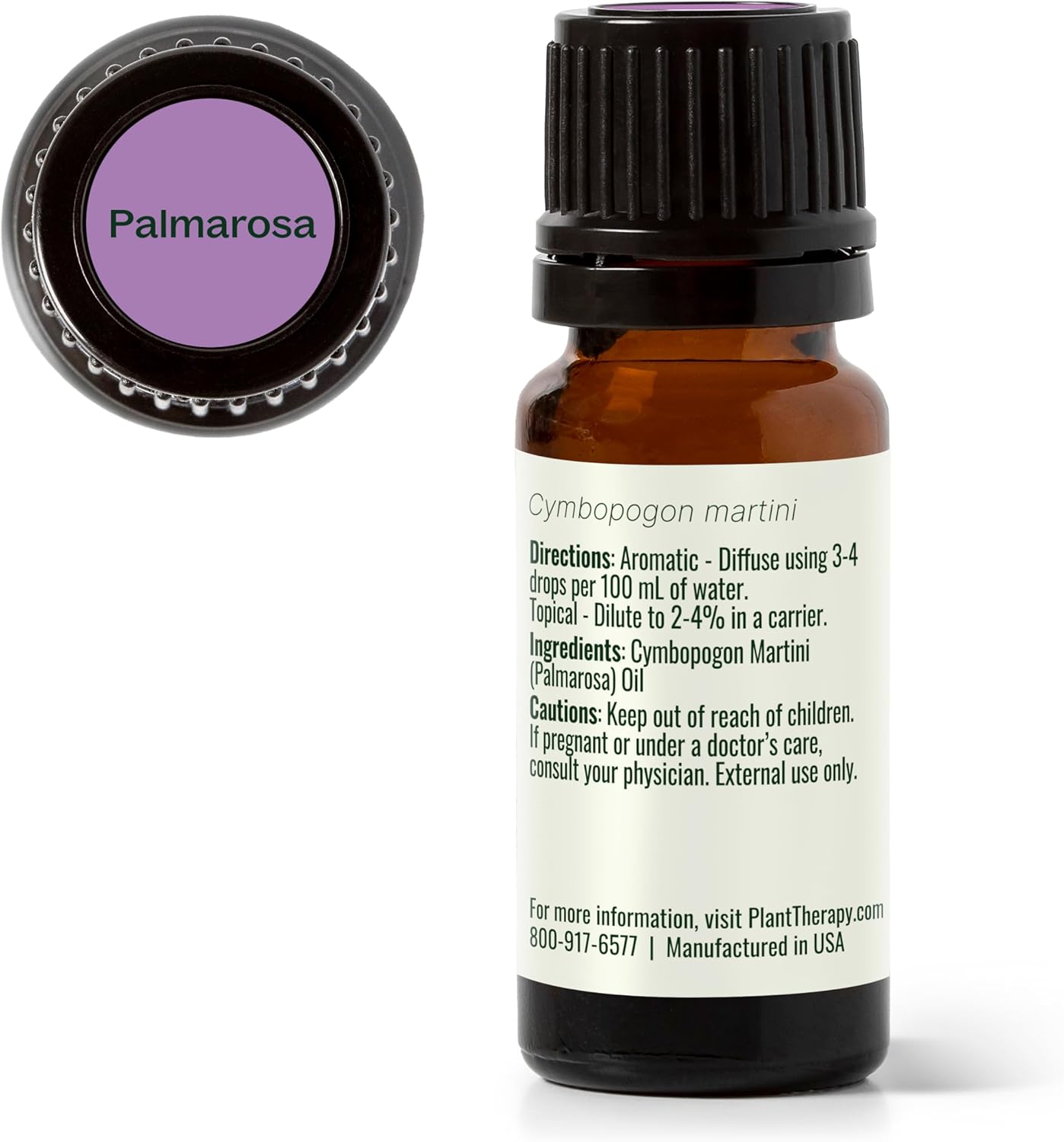 Plant Therapy Palmarosa Essential Oil 10 mL (1/3 oz) 100% Pure, Undiluted, Natural Aromatherapy, Healthy Skin, Emotional Balance