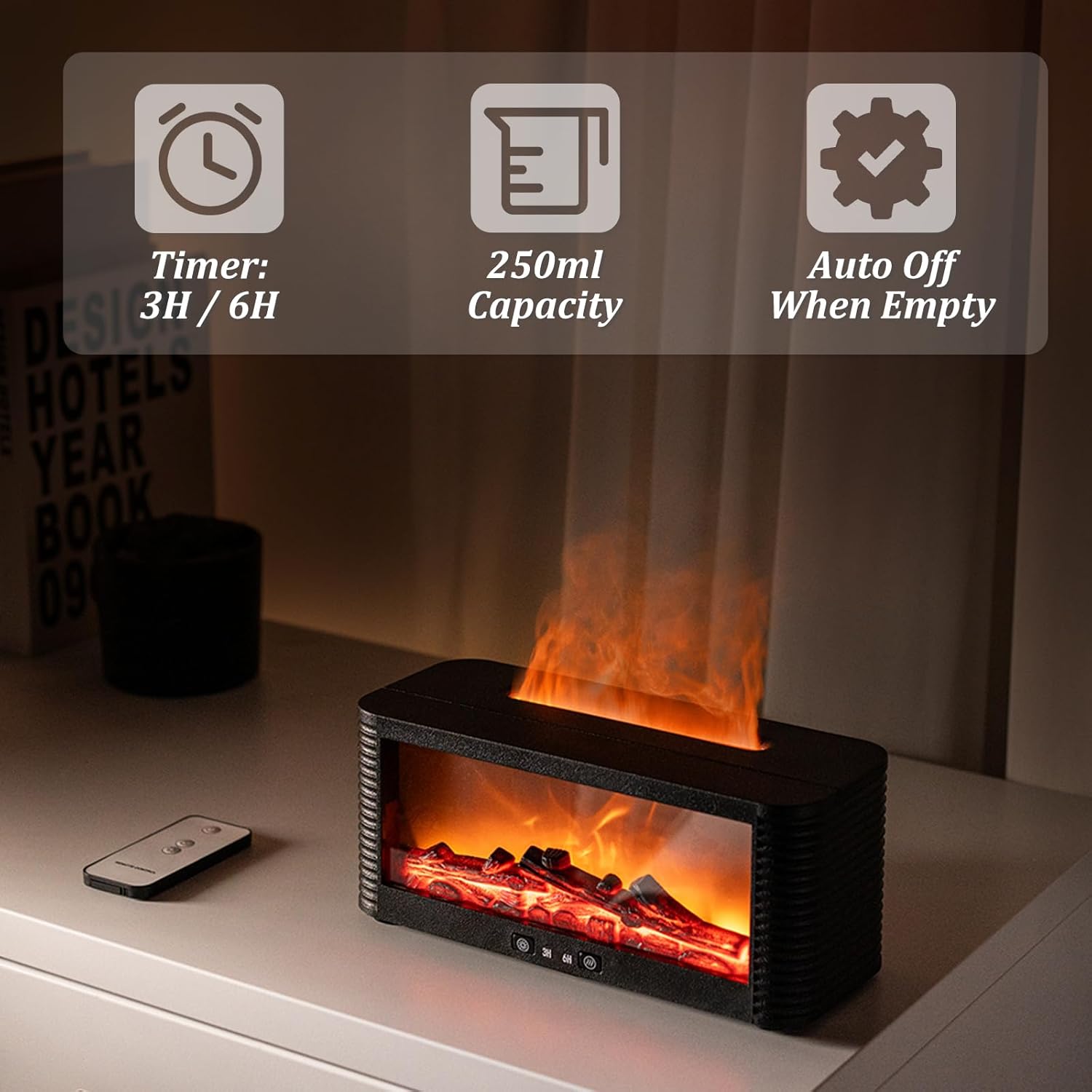 Essential Oil Diffuser for Home, Bedroom Humidifiers, Air Scent Aroma Aromatherapy Ultrasonic Machine, Valentine's Day Gifts, Timer Small Mini difusor de Aromas para casa Living Room Fireplace