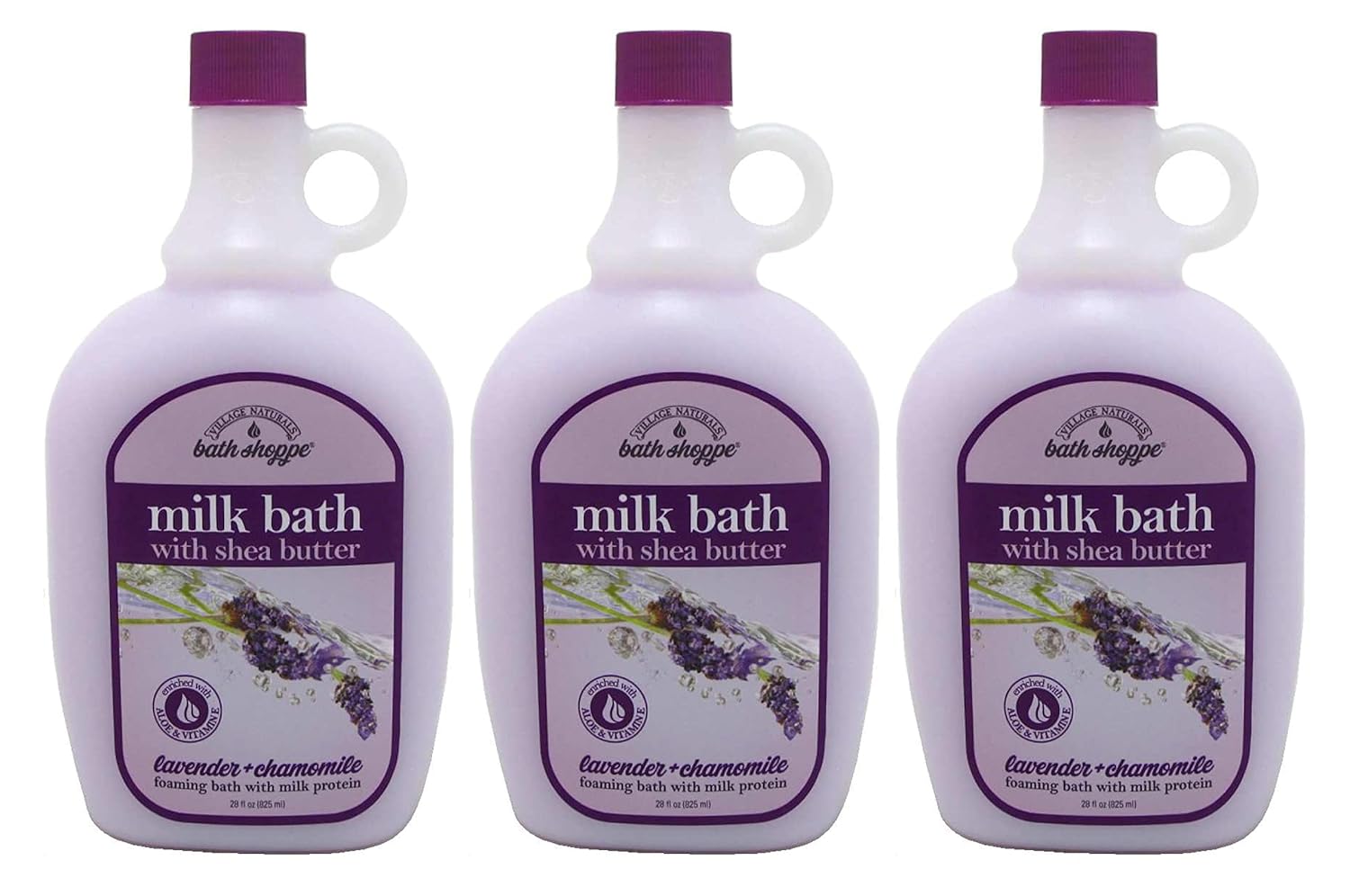 Village Nat. Bath Milk Bath Ultra-Moist Lavendr/Chamo 28 Ounce (828ml) (3 Pack)