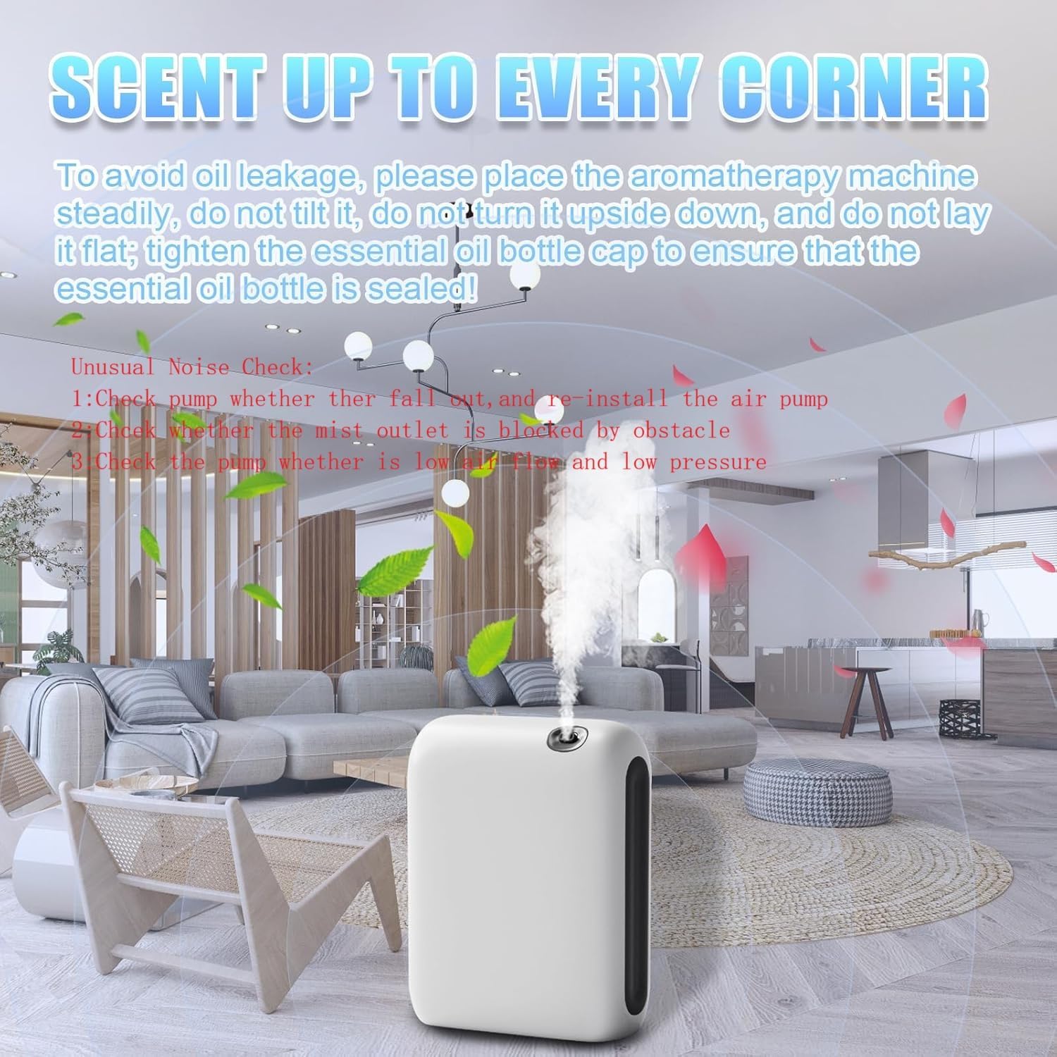 Waterless Diffuser for Home, Scent Air Machine for Home with Bluetooth-Connected 200ML, Whole House Air Freshener,App Control Hotel Collection Diffuser for Large Room, Office, Yoga Room, Livingroom