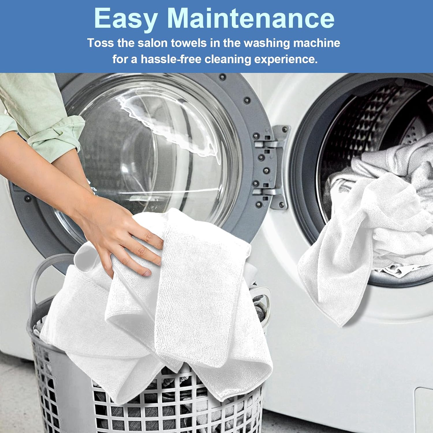 UNIMADE 24 Pack Hand Towels Set - Highly Absorbent and Quick Drying Microfiber Gym Towels, Premium Wash Cloths for Bathroom, Salon, Gym, Shower, Hotel, and Spa - 16x27 inch (White)