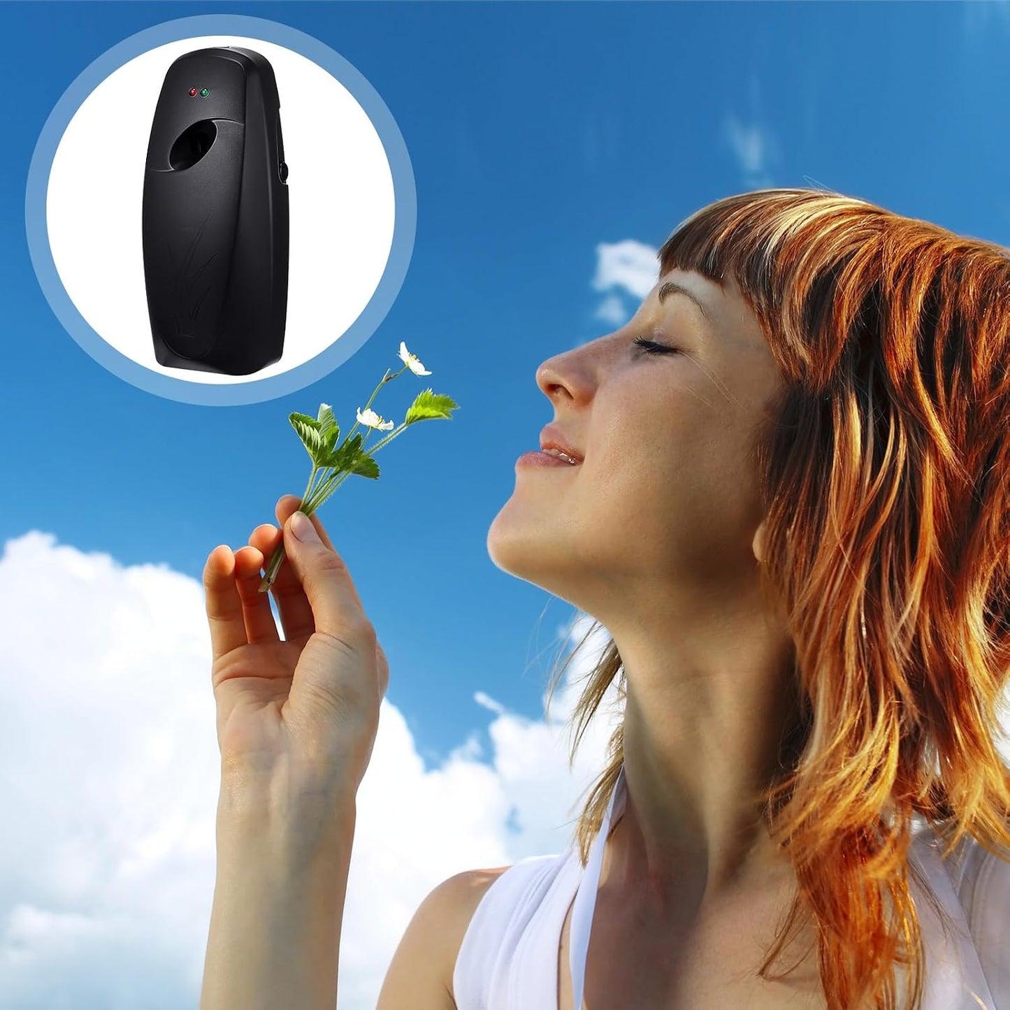 Maxcheck Automatic Air Freshener Spray Dispenser 2 Pack Wall Mounted Free Standing Restroom Air Freshener Battery Operated Automatic Sprayer Dispenser for Home Bathroom Commercial Time Scent(Black)