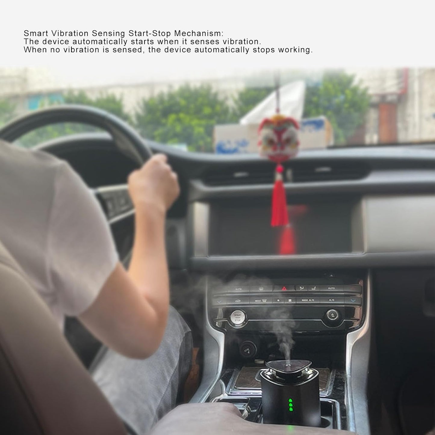Waterless Car Diffuser for Essential Oils, Car Air Freshener Diffuser for Car Office Bedroom, 30m³, Aromatherapy Atomizing Diffuser
