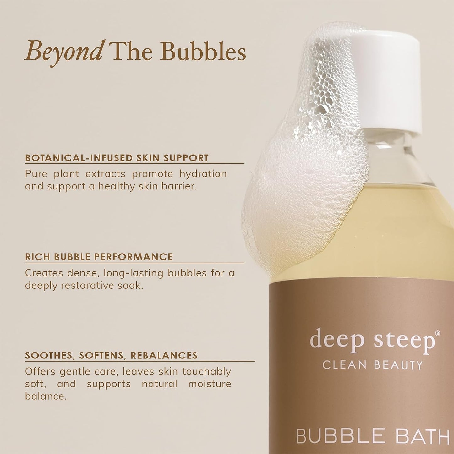 Deep Steep Bubble Bath, Vanilla Coconut, 10 oz – Soothing Soak with Shea Butter, Argan Oil, Aloe Vera & Coconut Oil – Vegan, Sulfate-Free, PH-Balanced Clean Beauty