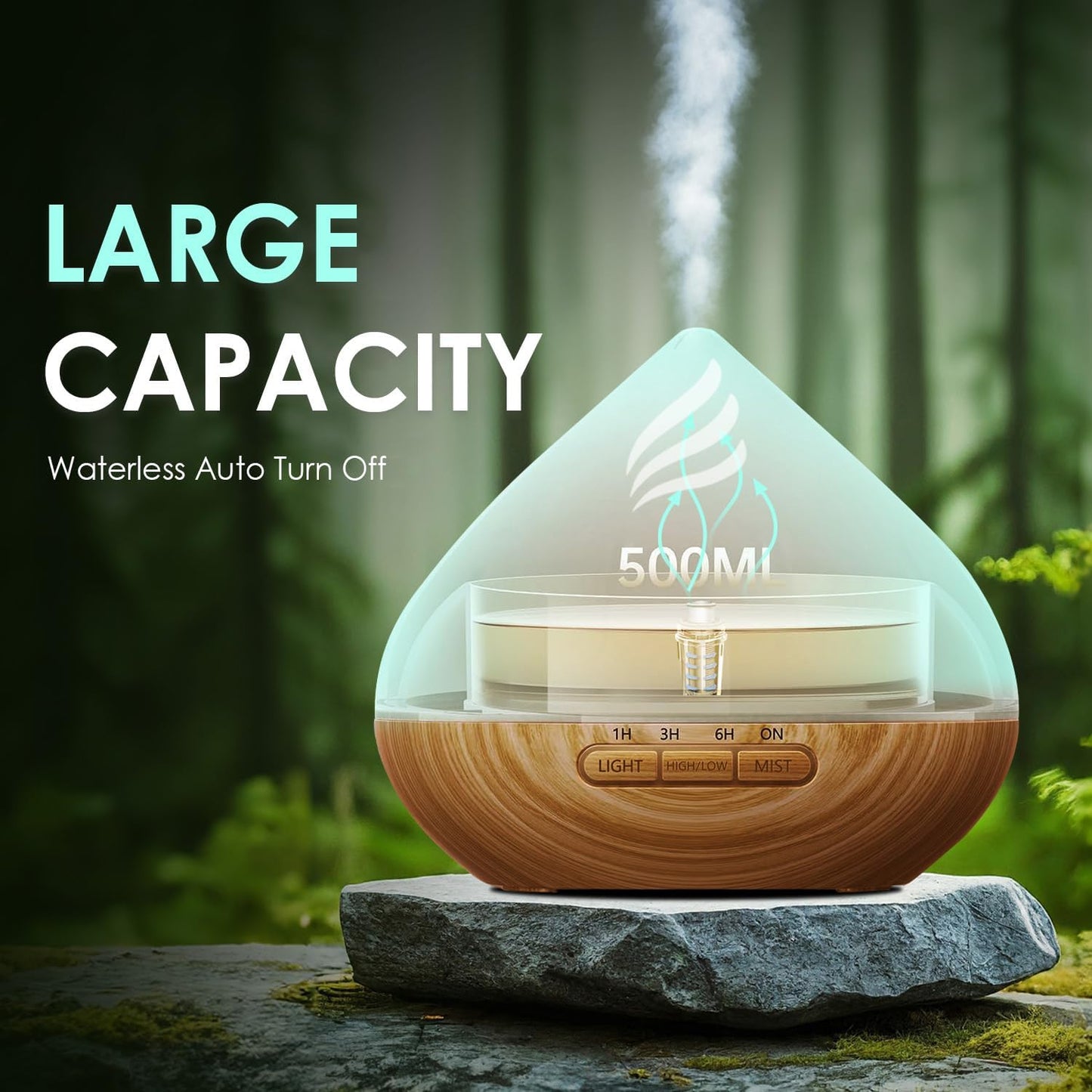 Essential Oil Scent Diffuser: 𝟓𝟎𝟎𝐌𝐋 Aroma Diffuser for Home Bedroom - 𝟏𝟒 𝐂𝐨𝐥𝐨𝐫𝐬 LED, Remote Control, Ultra-Quiet Cool Mist Scent Diffuser with Timer for Family