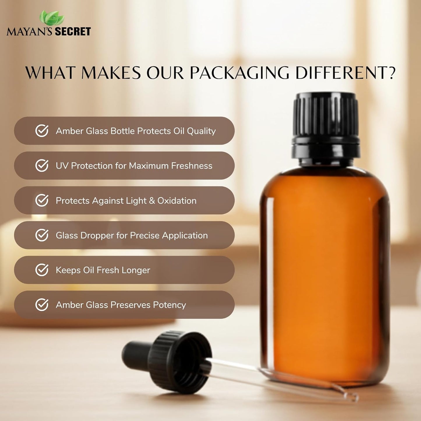 Mayan's Secret - 100% Organic Sweet Almond Oil for Skin Hair, Face - Cold Pressed Pure Almond Essential Oil (4 fl. oz.)